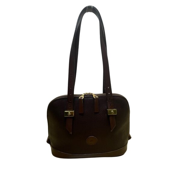 Dooney & Bourke Women’s Brown All-Weather Leather Gold Hardware Shoulder Tote - Picture 1 of 12